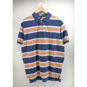 Polo‎ Ralph Lauren Men's Striped Mesh Polo Cotton Shirt  Large Multicolor
